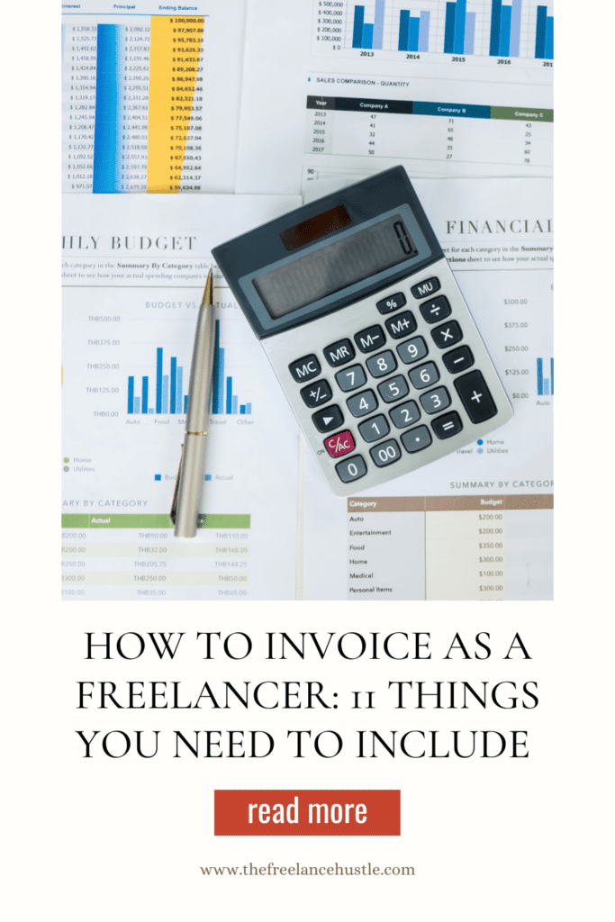 Pin image with text: how to invoice as a freelancer in 2023