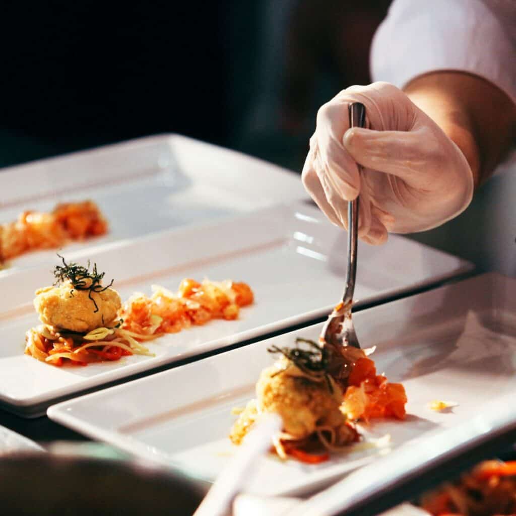 Preparing fancy appetizers