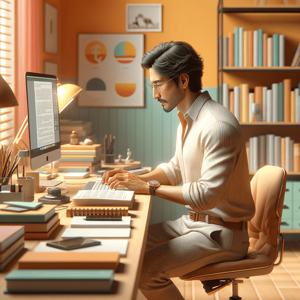 a translator working from home