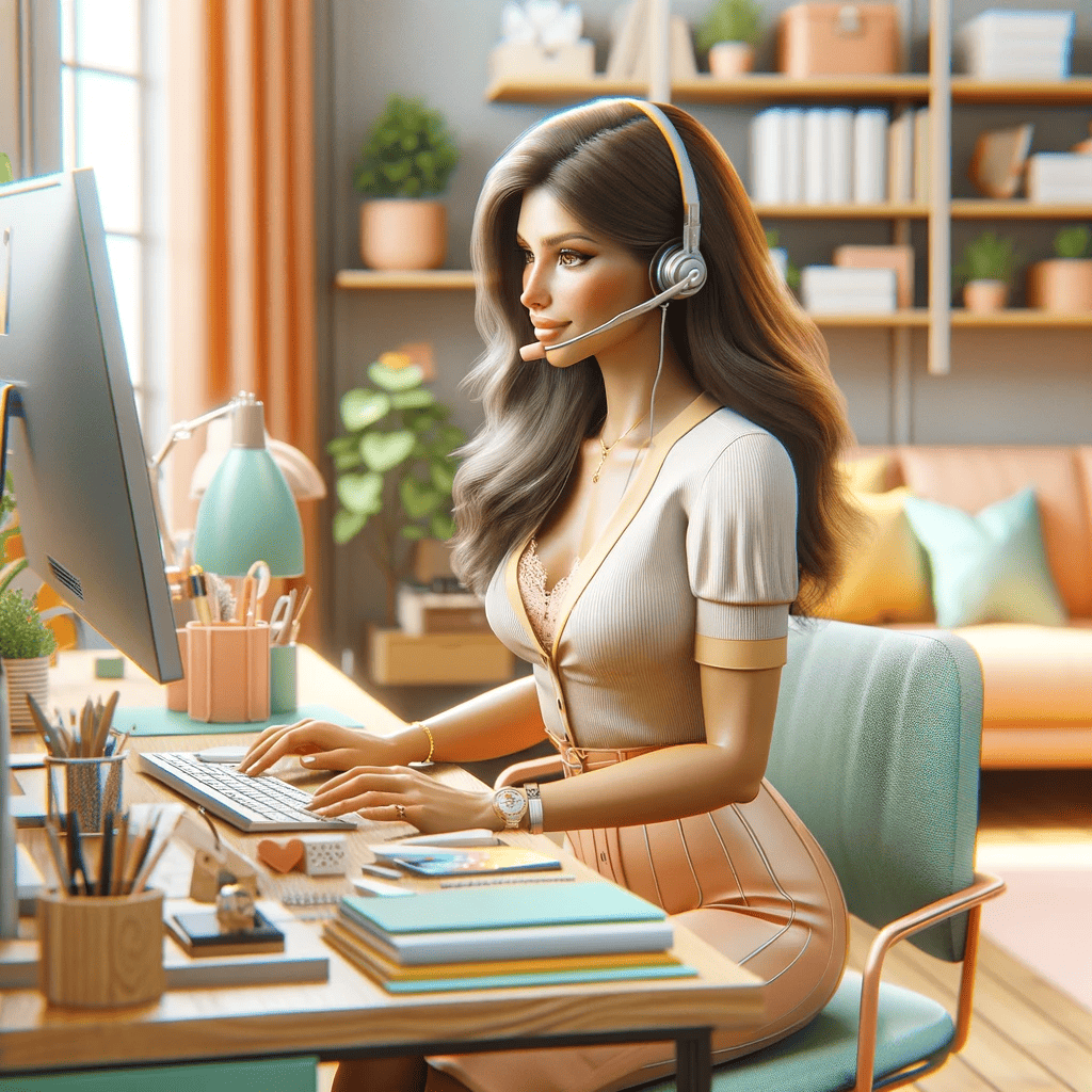 A virtual assistant working from home