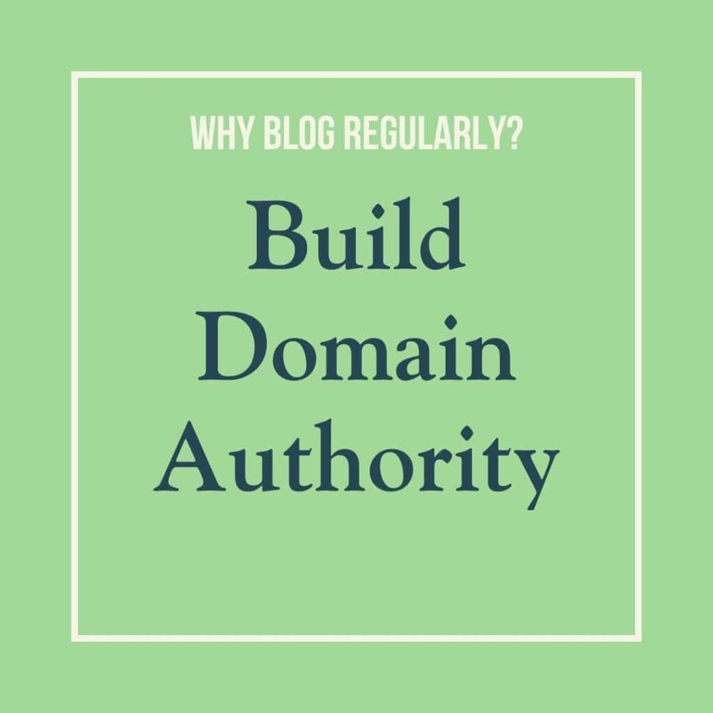 Graphic image reads: build domain authority