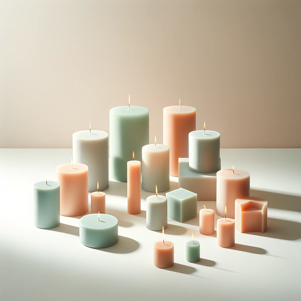 Image of minimalistic handmade candles.